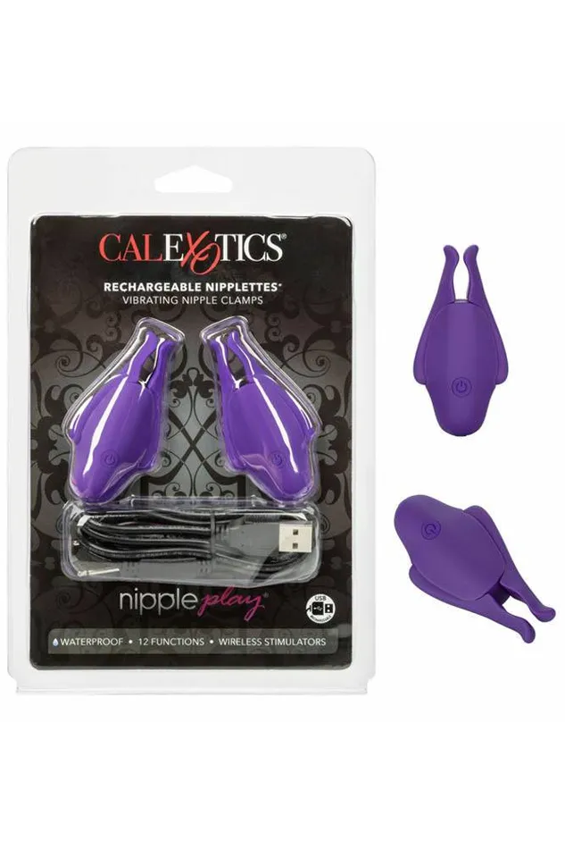 Cal Exotics Nipple Play Rechargeable Nipplettes Purple Cal Exotics Vibrators
