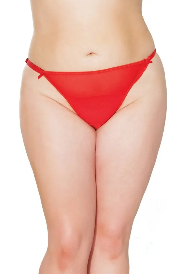 Coquette 21331 Plus Crotchless Panty Red OSXL Coquette Vibrators