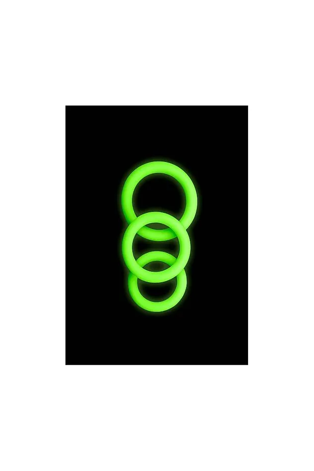 Dildos Shots Toys Ouch by Shots Toys 3 pc Cock Ring Set Glow in the Dark