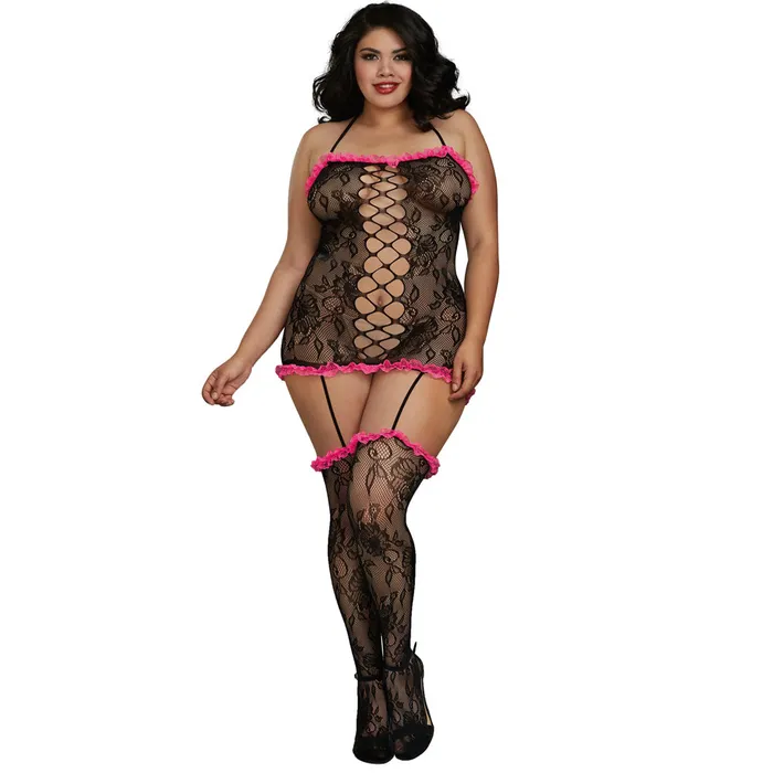 DREAMGIRL Vibrators Dreamgirl Lingerie Garter Dress 0187X