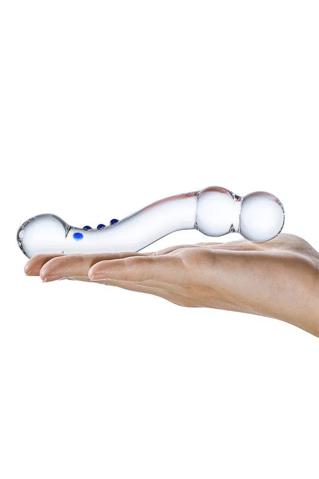 Electric Eel Dildos Gls Textured 6 GSpot Glass Dildo ClearBlue