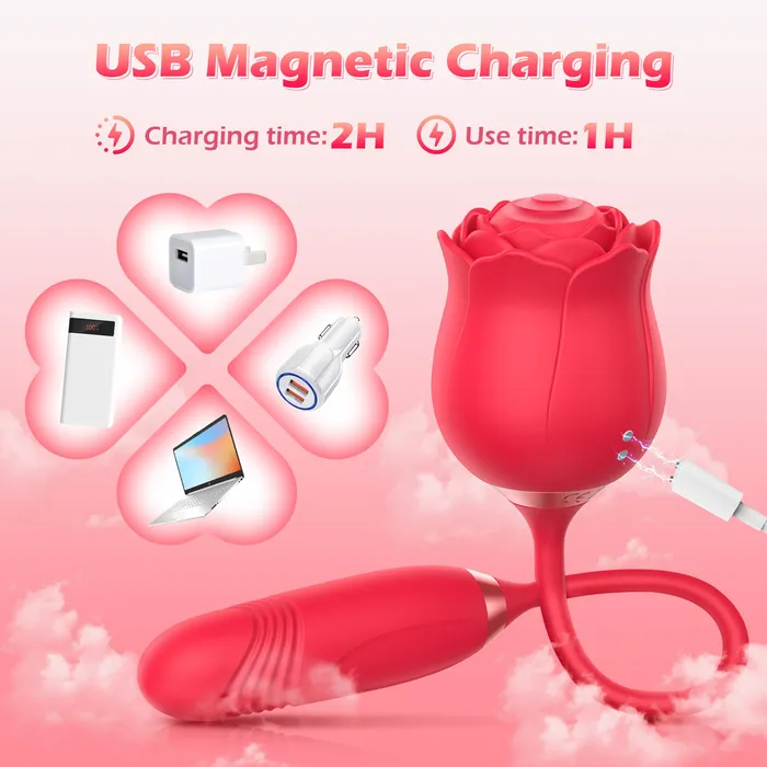 Female Sex Toys Rose Vibrator With Tapping Thrusting Modes Amovibe