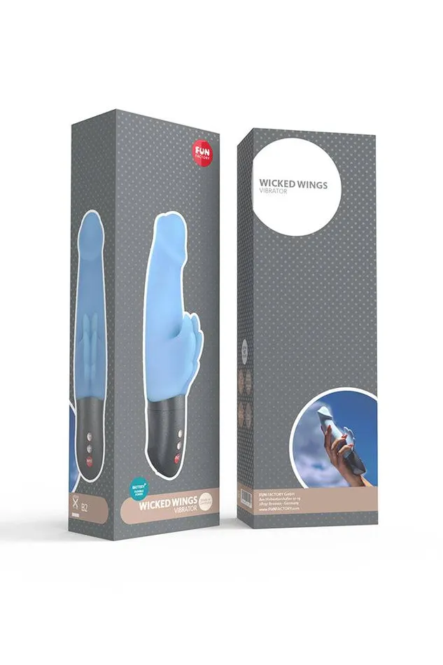 Fun Factory Vibrators Fun Factory Battery Wicked Wings Dual Vibrator Blue