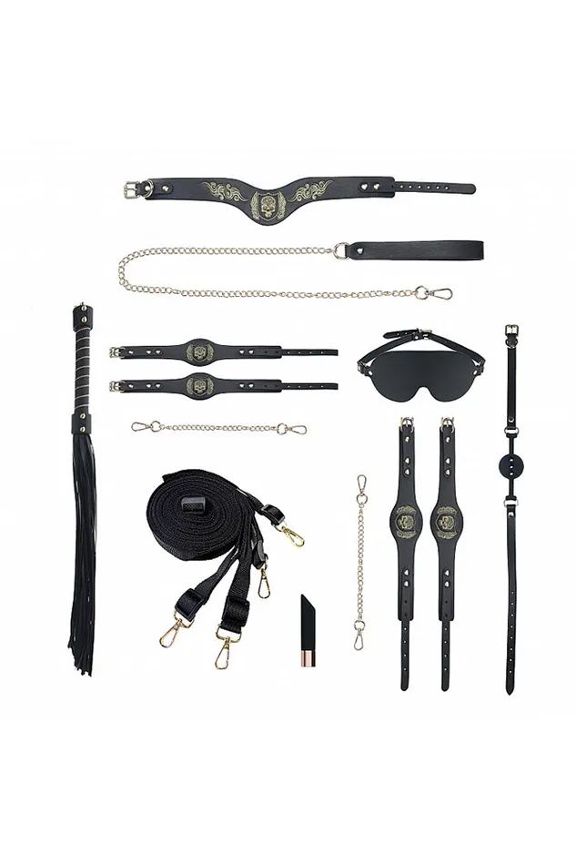 Ouch International London Collection Bondage Kit with Bag BlackGold Shots Toys Couples