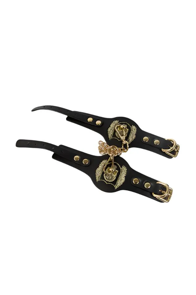 Ouch International London Collection Bondage Kit with Bag BlackGold Shots Toys Couples