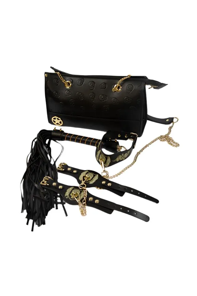 Ouch International London Collection Bondage Kit with Bag BlackGold Shots Toys Couples