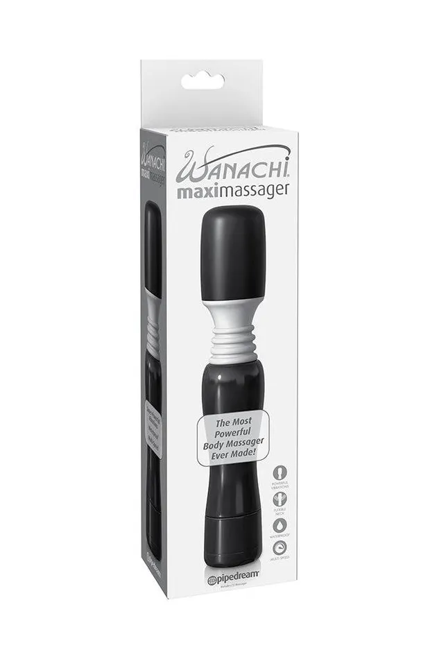 Pipedream Vibrators Pipedream Wanachi Maxi Massager Wand Black