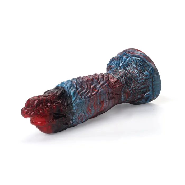 Platinum Silicone Series Anal Fantasy Poseidon Platinum Silicone Dildo 102 Inch Red