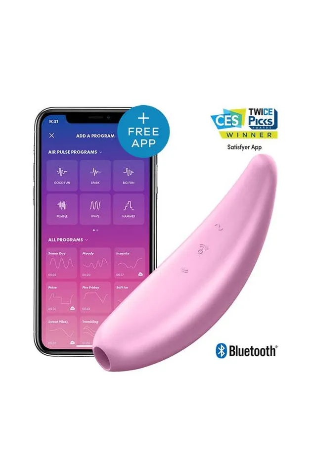 Satisfyer Curvy 3 Plus Bluetooth Air Pulse Clitoral Stimulator Pink Satisfyer Vibrators Satisfyer Curvy 3 Plus Bluetooth Air Pulse Clitoral Stimulator Pink Satisfyer Vibrators