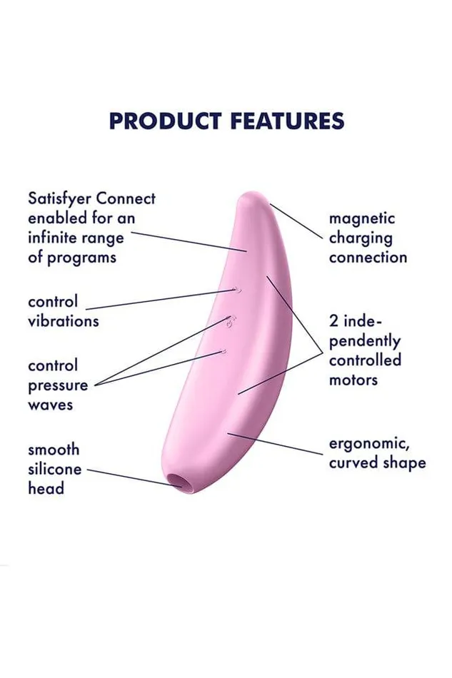 Satisfyer Curvy 3 Plus Bluetooth Air Pulse Clitoral Stimulator Pink Satisfyer Vibrators