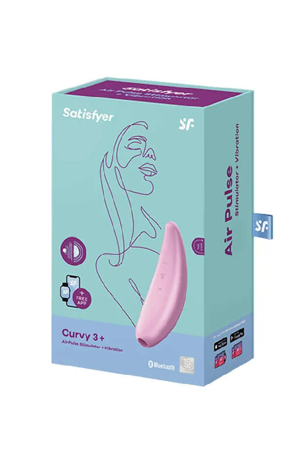 Satisfyer Curvy 3 Plus Bluetooth Air Pulse Clitoral Stimulator Pink Satisfyer Vibrators