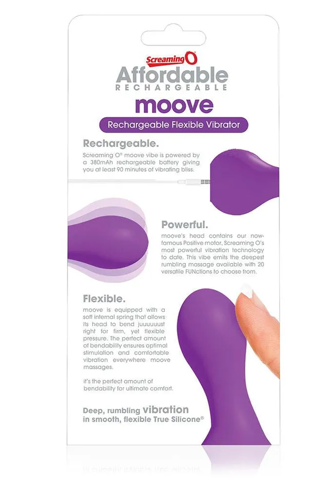 Screaming O Vibrators Screaming O Charged Moove Discreet Rechargeable Vibrator Purple