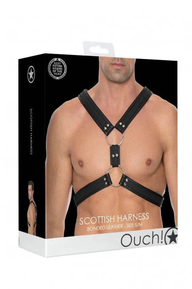 Shots Toys Vibrators Ouch by Shots Toys Scottish Chest Harness Black