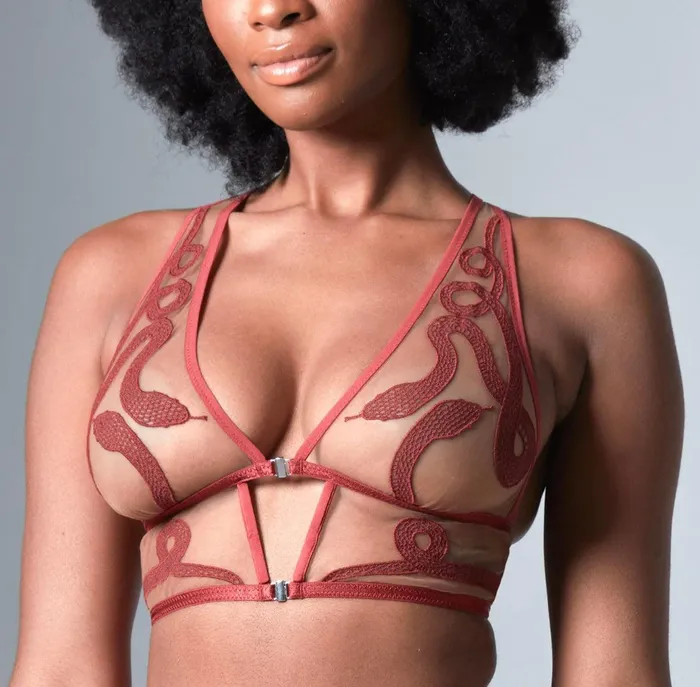 Thistle Spire Vibrators Medusa Bralette Oxblood