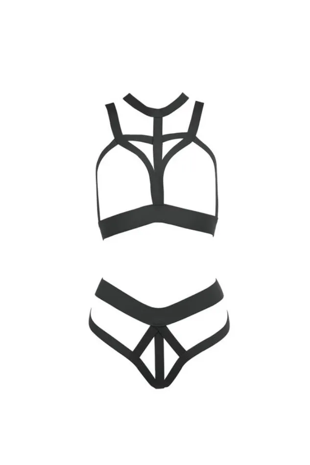 Vibrators Allure Lingerie Kitten In Love Lust Harness Bra Thong Black OS Allure Lingerie