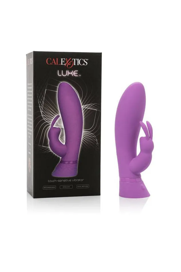 Vibrators Cal Exotics Cal Exotics Luxe Touch Sensitive Rabbit Vibrator Purple