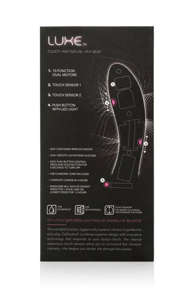 Vibrators Cal Exotics Cal Exotics Luxe Touch Sensitive Rabbit Vibrator Purple