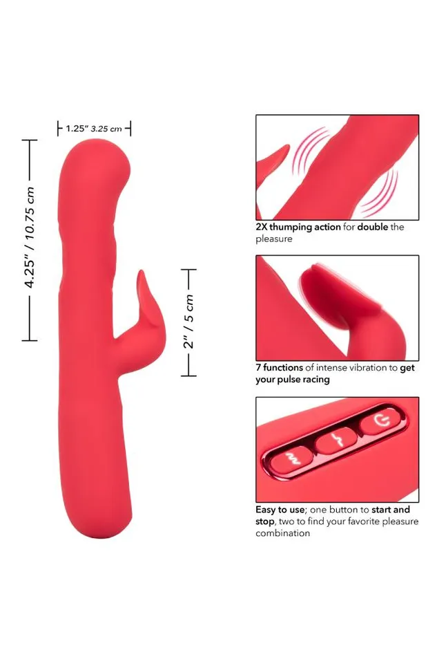 Vibrators Cal Exotics Cal Exotics Throb Flutter Dual Vibrator Pink