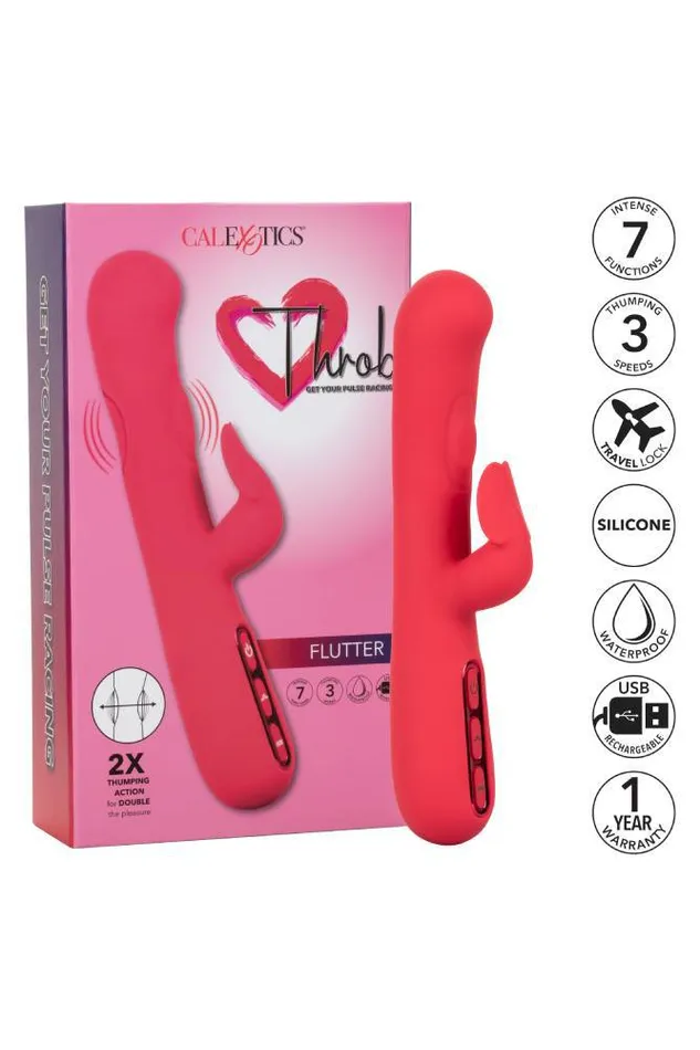 Vibrators Cal Exotics Cal Exotics Throb Flutter Dual Vibrator Pink