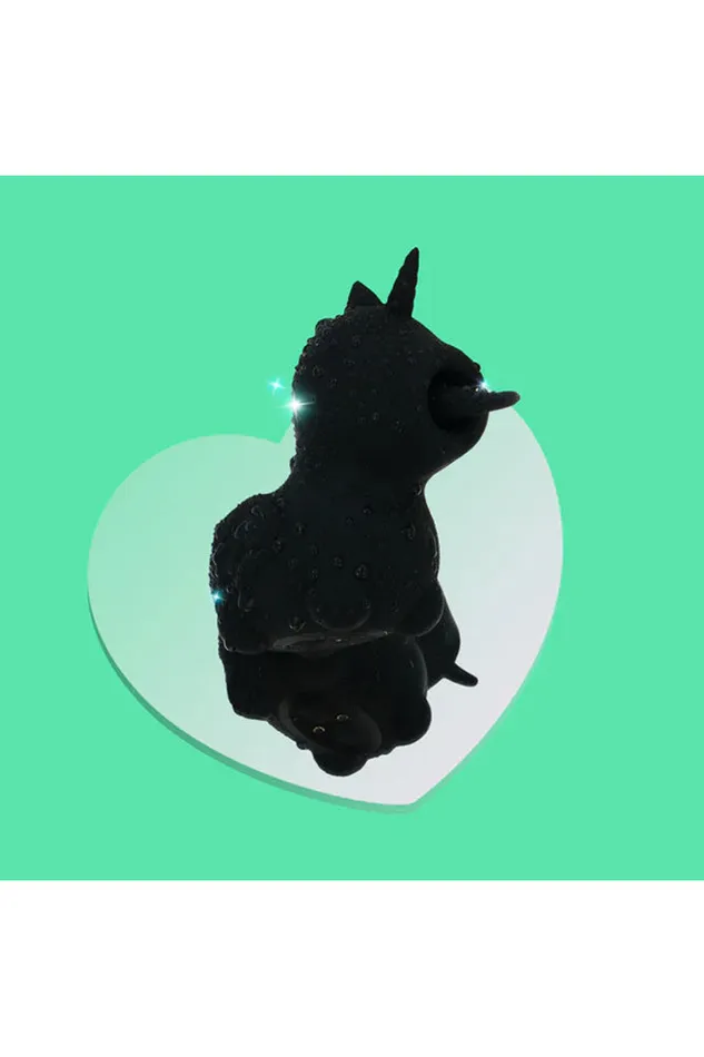 Vibrators Creative Conceptions Unihorn Wild Spirit Twirling Tongue Vibrator Black Creative Conceptions