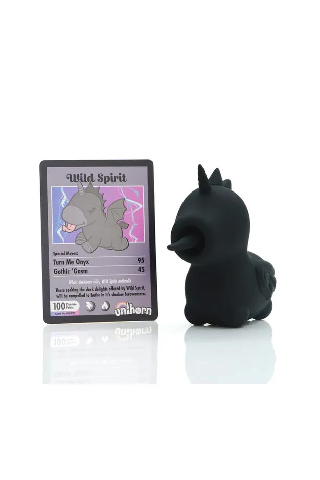 Vibrators Creative Conceptions Unihorn Wild Spirit Twirling Tongue Vibrator Black Creative Conceptions