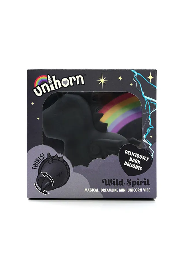 Vibrators Creative Conceptions Unihorn Wild Spirit Twirling Tongue Vibrator Black Creative Conceptions