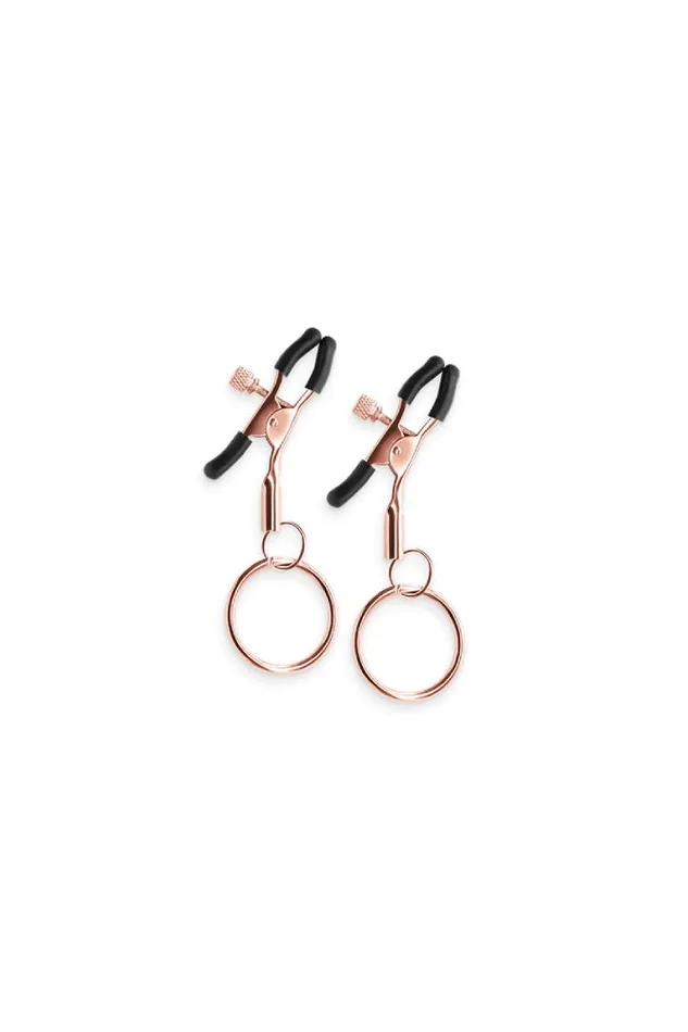 Vibrators NS Novelties Bound Nipple Clamps with Rings Rose GoldBlack NS NOVELTIES Vibrators NS Novelties Bound Nipple Clamps with Rings Rose GoldBlack NS NOVELTIES