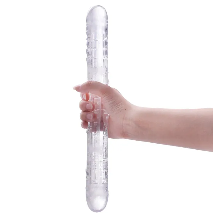 LAZADASEXTOYS Male Sex Toys Double Long Realistic Dildos Cock Lesbian Vaginal Anal Plug Flexible Soft Jelly Fake Penis For Women Dildos Sex Toys Horse Dildo