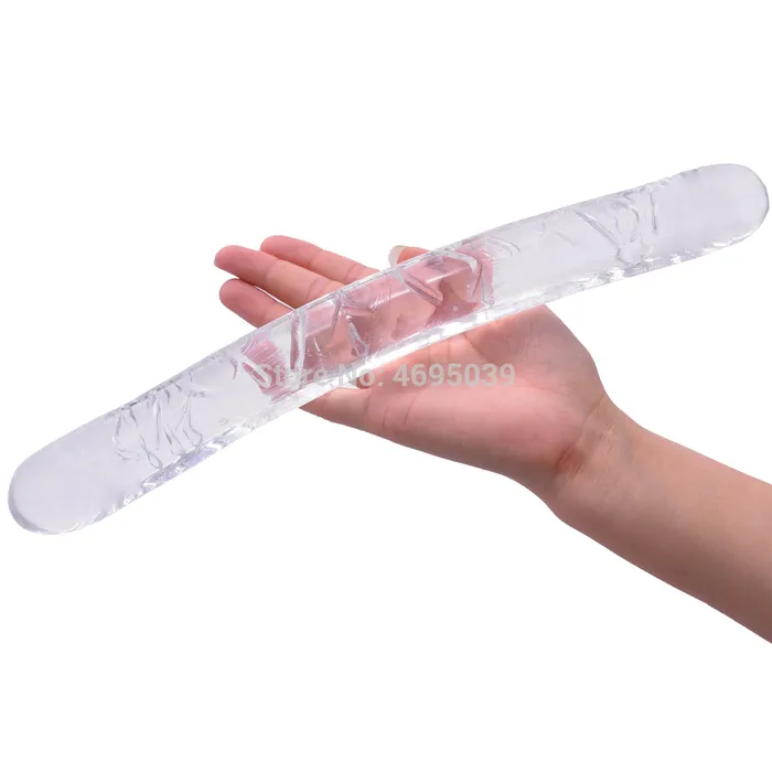 LAZADASEXTOYS Male Sex Toys Double Long Realistic Dildos Cock Lesbian Vaginal Anal Plug Flexible Soft Jelly Fake Penis For Women Dildos Sex Toys Horse Dildo