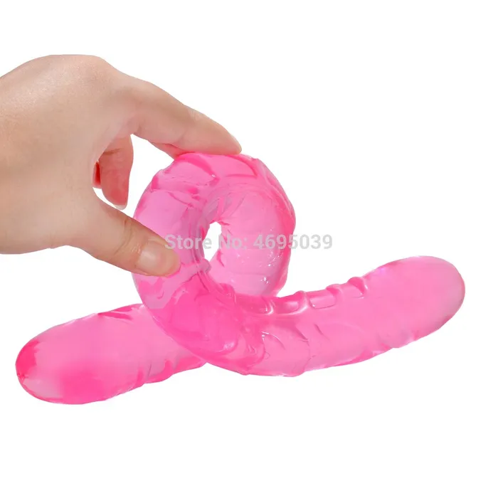 LAZADASEXTOYS Male Sex Toys Double Long Realistic Dildos Cock Lesbian Vaginal Anal Plug Flexible Soft Jelly Fake Penis For Women Dildos Sex Toys Horse Dildo