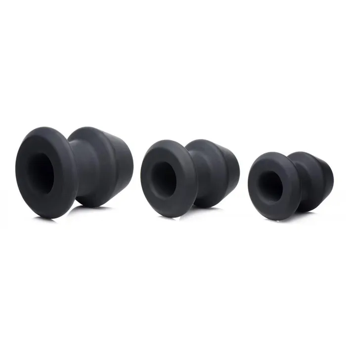 Master Series Male Sex Toys GapeGrommets 3 Piece Hollow Silicone Anal Dilator Set