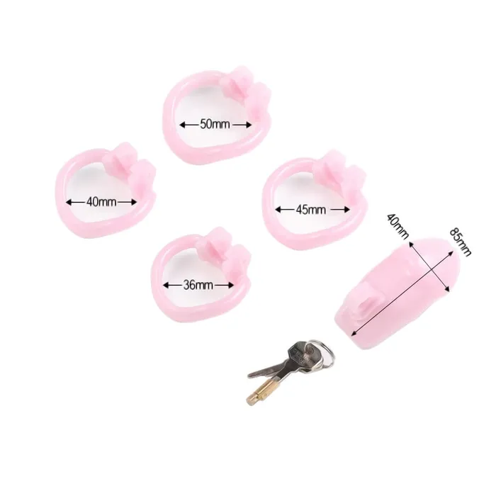 Pink Slick Tiny Silicone Chastity Cage Lovegasm Male Sex Toys