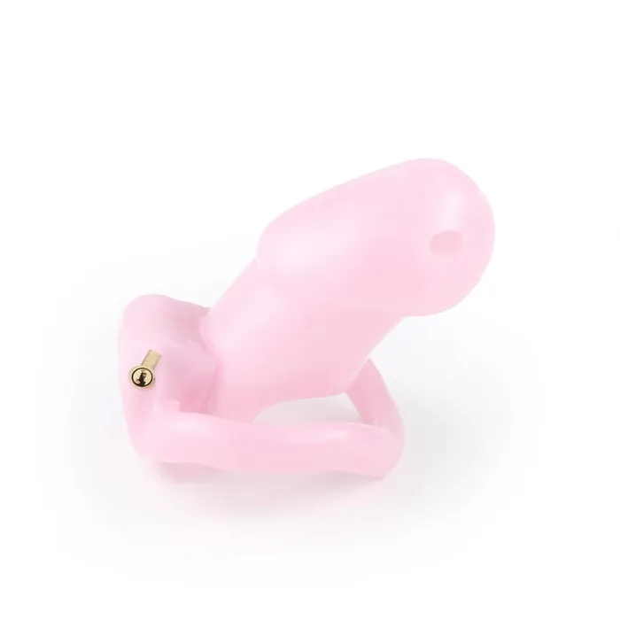 Pink Slick Tiny Silicone Chastity Cage Lovegasm Male Sex Toys