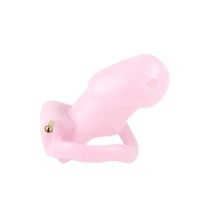 Pink Slick Tiny Silicone Chastity Cage Lovegasm Male Sex Toys