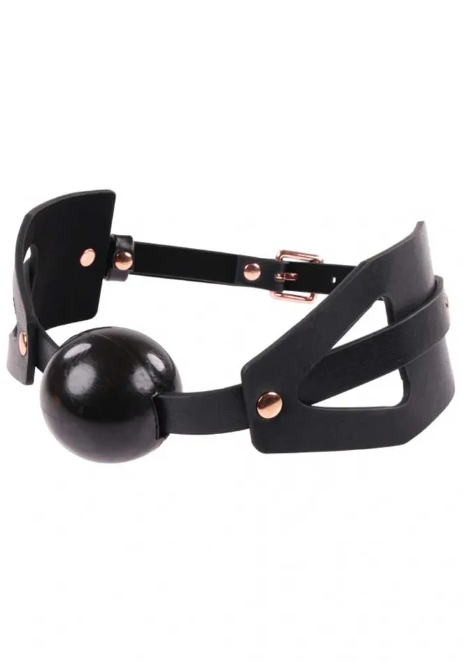 Vibrators Sportsheets Brat Ball Gag Black Rose Gold